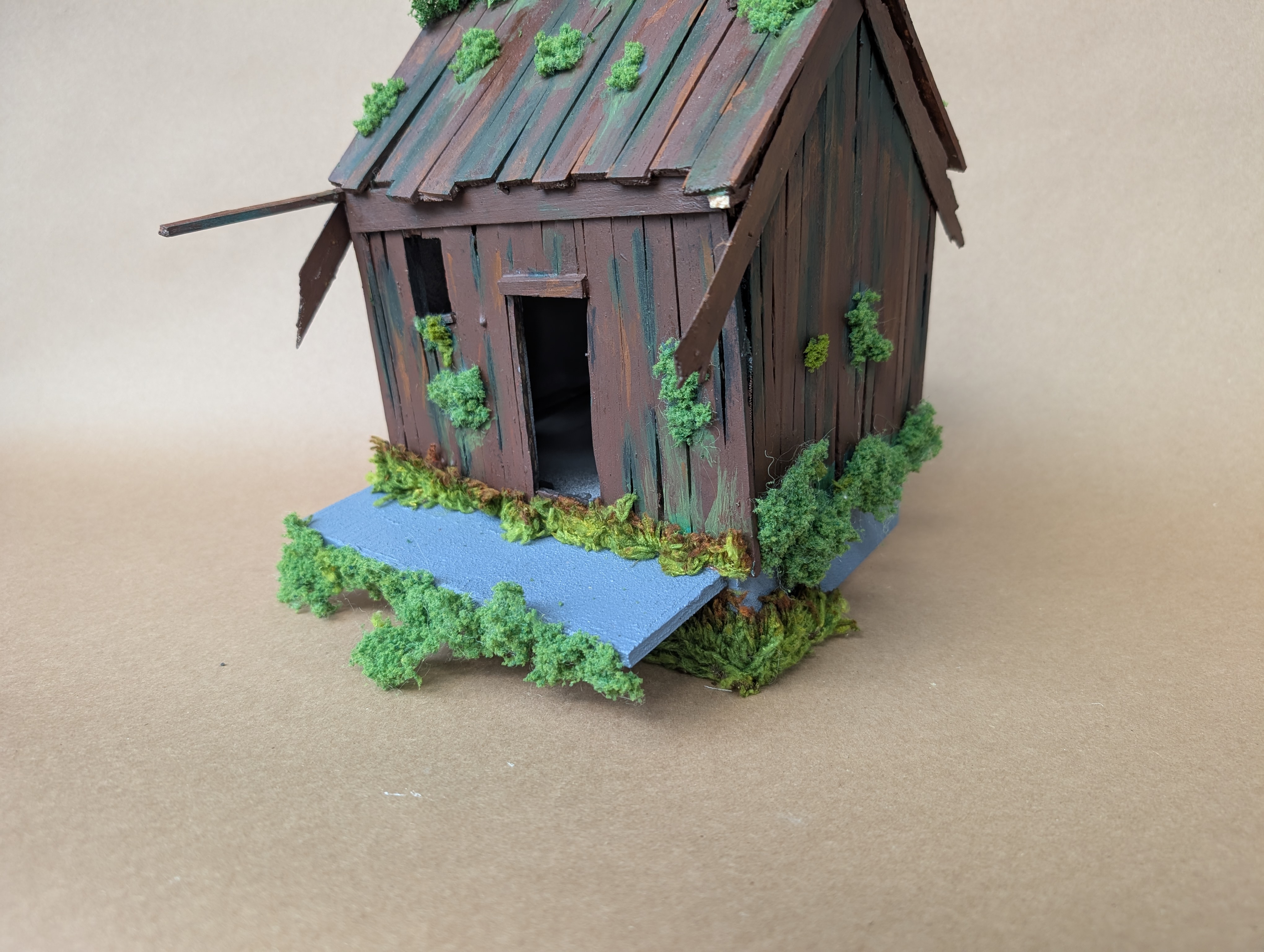 Miniature cabin prop side view